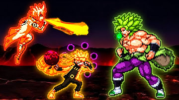 Outstanding🤩 | Naruto OP (all form) & Yellow Flash Minato OP VS Broly DBS OP in Jump Force Mugen