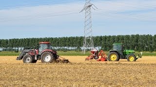 John Deere 7710 & Case Ih Maxxum 125 - groenbemester zaaien