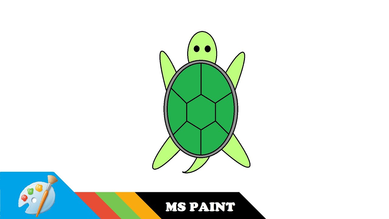 How to Draw a Turtle in MS Paint - Easy Draw | ms paint - YouTube