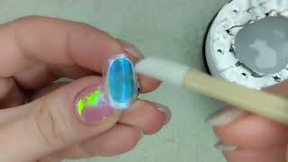 Aurora mirror nail art with foil ✨🌈 nail art tutorial