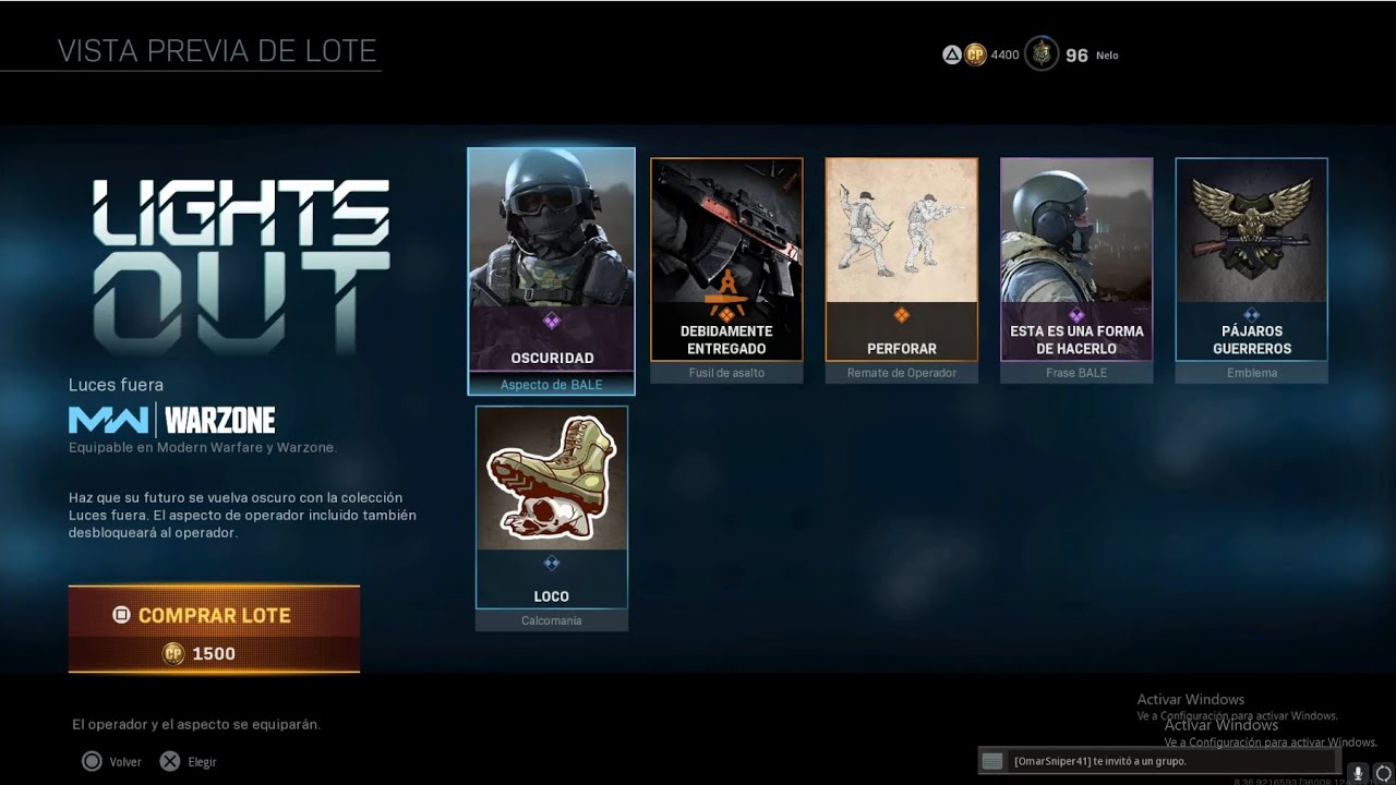 Paquetes con los mejores remates de Warzone (Lote Lights Out) Parte 2