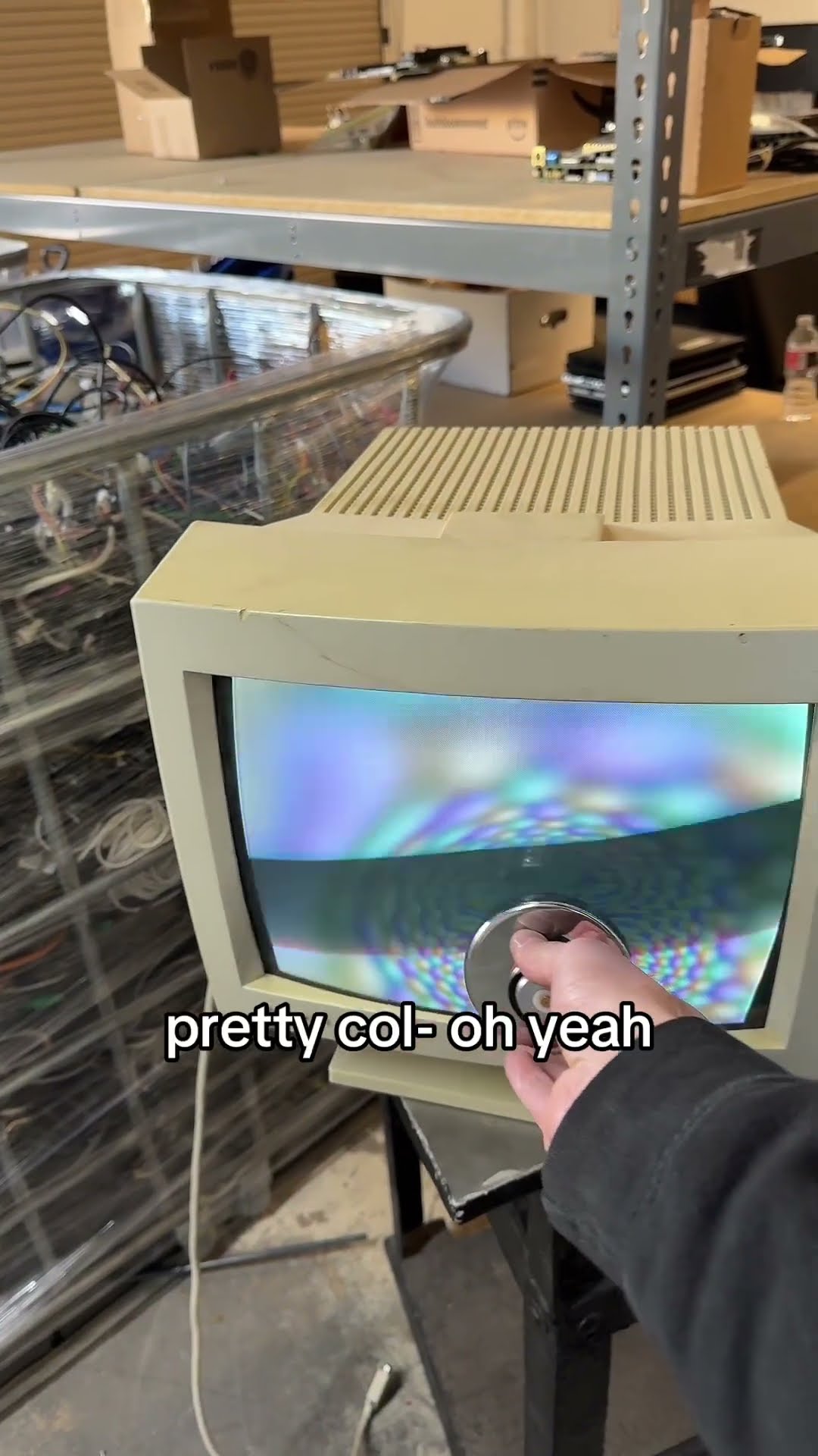 Magnet Near CRT Monitor Makes Pretty Colors || ViralHog