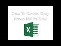 How To Create Drop Down List in Excel ?