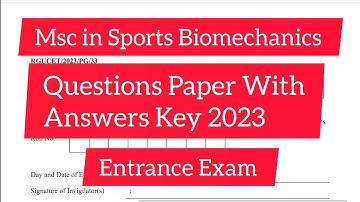 Sports Biomechanics Question paper 2023 ll RGUCET 2023 l Answer key CUET Sports Biomechanics QP 2023
