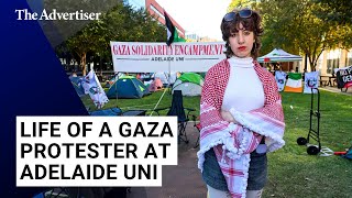 Pro-Palestine protesters camp at Adelaide Uni to demand end to defence industry ties