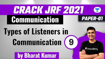 Crack JRF 2021| Communication by Bharat Kumar | Types of Listeners in Communication