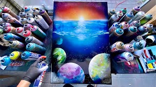 Space at the bottom of Ocean - SPRAY PAINT ART by Skech