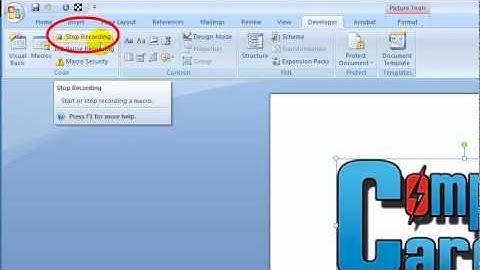How to enable and create macro features in Microsoft Word 2007 - Insert a logo