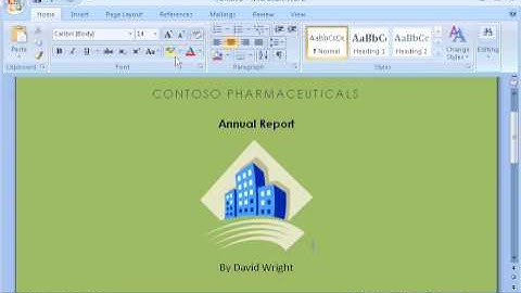 Microsoft Word 2007 Tutorial