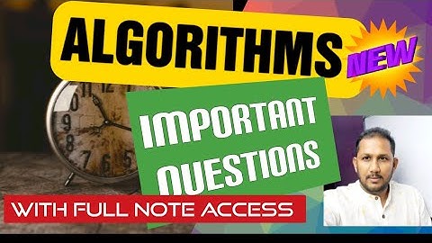 Algorithms important questions #diploma #cst