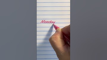 Monday in slanted & cursivewriting for beginners #shorts #handwriting #cursive #slanted #monday#art