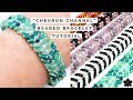 DIY Chevron Channel Beaded Bracelet Tutorial, Fire Polish