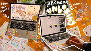 macbook pro unboxing + aesthetic customization ✨ (500 gb + m1 chip)