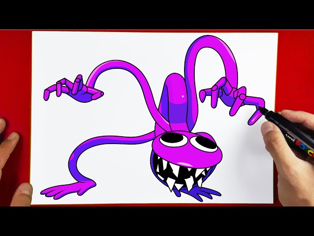 HOW TO DRAW PURPLE from ROBLOX RAINBOW FRIENDS  como dibujar a morado de roblox  rainbow friends 