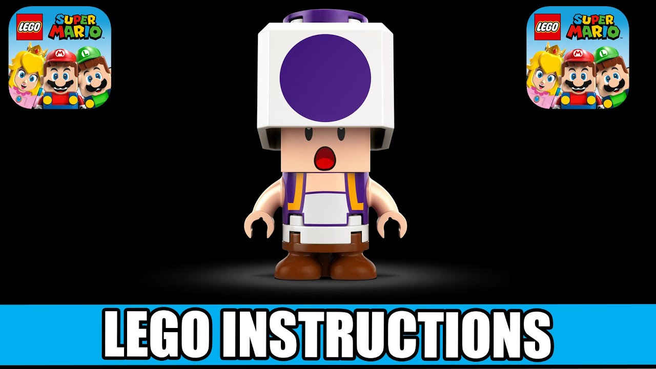 How To Build LEGO Purple Toad Instructions From Super Mario Set - Dry Bowser Castle Battle LEGO instructions