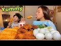 Ngon điên đảo mâm phô mai que,gà rán kfc,trứng lộn & Mochi giọt nước trong veo #954