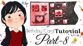 Birthday Card ♥️ Tutorial | Part 8 | Handmade | S Crafts | Scrapbook element  tutorial | gift ideas