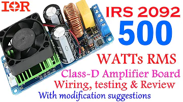 IRS2092S Audio Amplifier: Schematic, Datasheet Pdf, Typical Application
