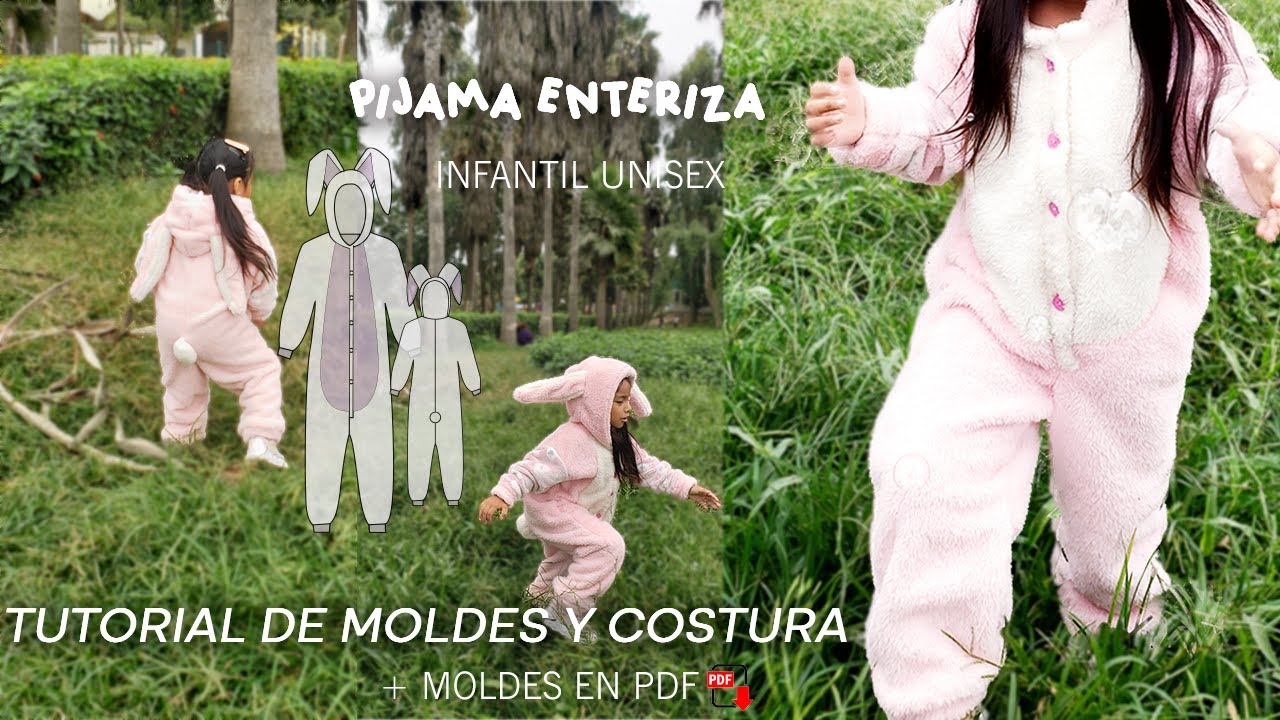 DIY-PIJAMA , MAMELUCO, ENTERIZO PARA INFANTIL UNISEX -