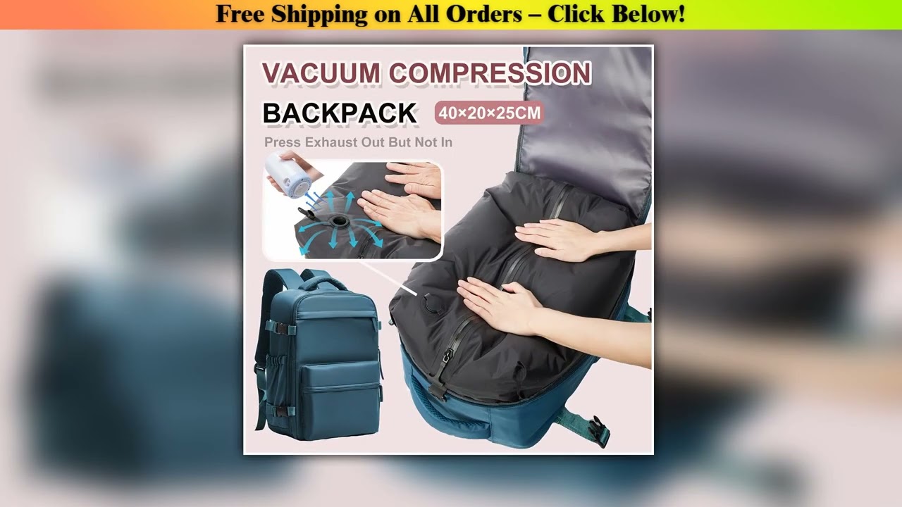 Ryanair 40x20x25 Cabin Bag Men Air Vacuum Compression Backpack Hand Luggage Laptop