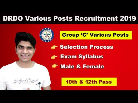 DRDO Various Posts Recruitment 2019 | Age Limit | Qualification | Apply Online...