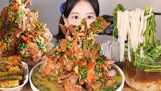 방구석 해외여행✈️ 태국식 등뼈찜 เล้งแซ่บ 랭쎕 🍖먹방 Steamed back bone in Thai style(Leng Saap) [eating show] mukbang