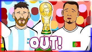 😭MESSI & RONALDO - OUT!😭 (World Cup Parody Song, France Argentina 4-3, Uruguay Portugal 2-1 Goals)