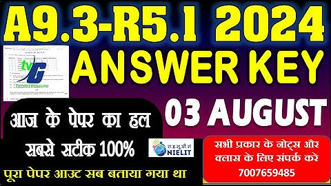 A LEVEL A9.3-R5.1 ANSWER KEY 3 AUGUST PAPER SOLUTION JULY 2024 100% SOUTION EASY PAPER