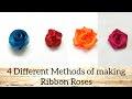 Ribbon flowers/4 Different Methods of Making Ribbon Roses