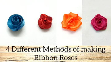 Ribbon flowers/4 Different Methods of Making Ribbon Roses (tutorial part- 1)