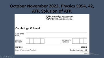 October November 2022, Physics 5054, 42, ATP, Solution by Ferhan Mazher