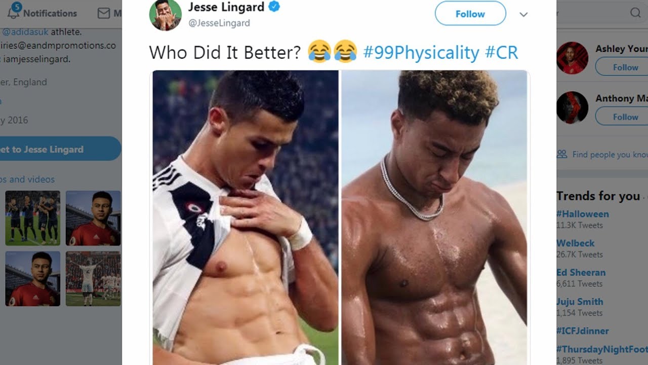Jesse Lingard Makes Fun Of Cristiano Ronaldo Celebration Twitter Reacts Youtube