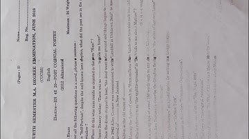 Fourth semester Calicut University Ma English question paper
