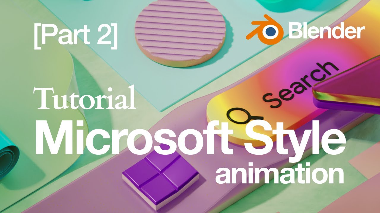 Microsoft Style Animation Tutorial [ Part - 2 ] #blender #tutorial #material  #3d #c4d #gradient