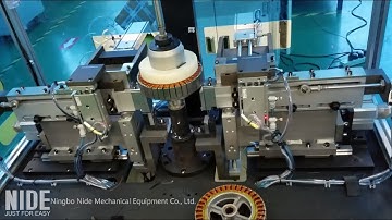 Wheel hub motor stator wedge inserting machine