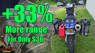 EASY DR650 Fuel upgrade for only $36, add 50 miles of range on your dual sport motorcycle!