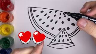 Bolalar Uchun Tarvuz rasm chizish/Drawing Watermelon for children/Рисование Арбуз для детей