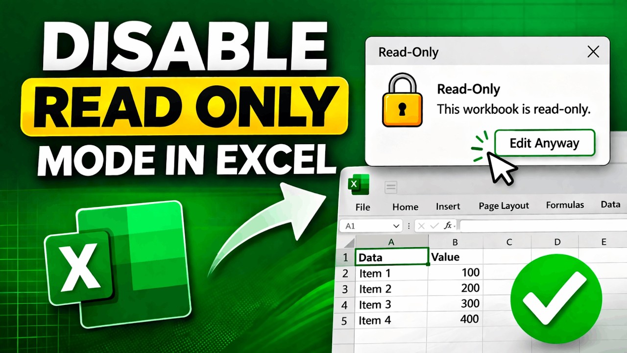Read Only Display How to Disable Read Only Mode in Excel - YouTube
