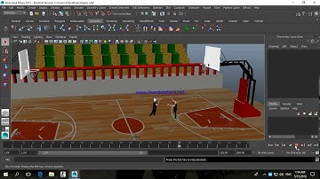 Autodesk Maya -Basketball court and players