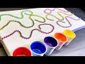Acrylic pouring string art  bead pulling 006  wigglz art easy beginners tutorial