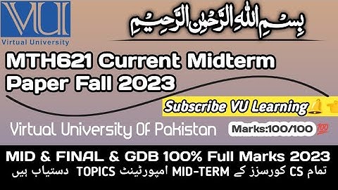 MTH621 Current Mid~Term Paper | Solution Fall 2022 |100% Correct Solution |#VU Lahore| 💯 FULL MARKS