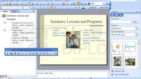 Insert any clipart object at the bottom left corner of the current slide. Make sure the entire...