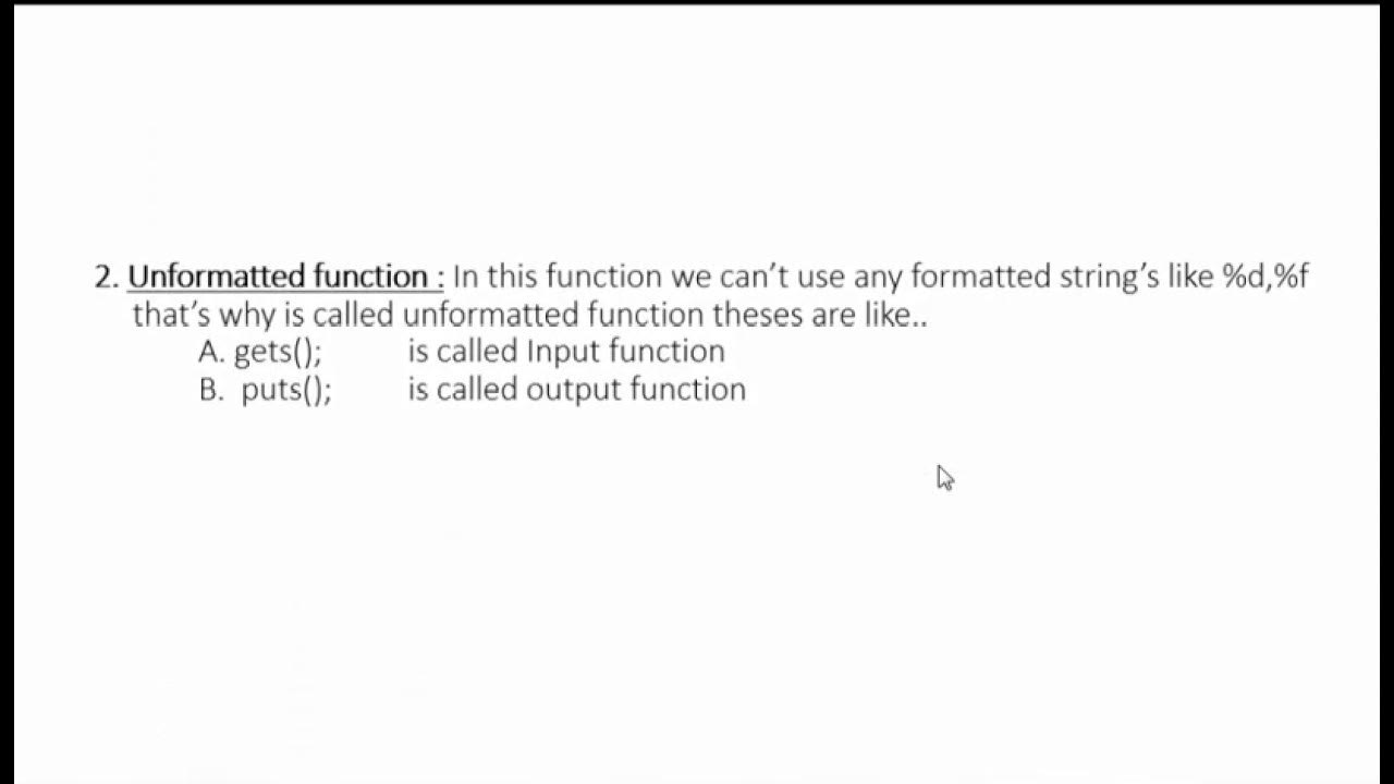 Input and output function in C programming language - YouTube