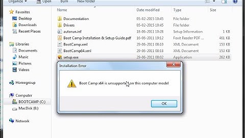 BOOT CAMP X64 IS UNSUPPORTED ON THIS COMPUTER MODEL – SOLUTION
