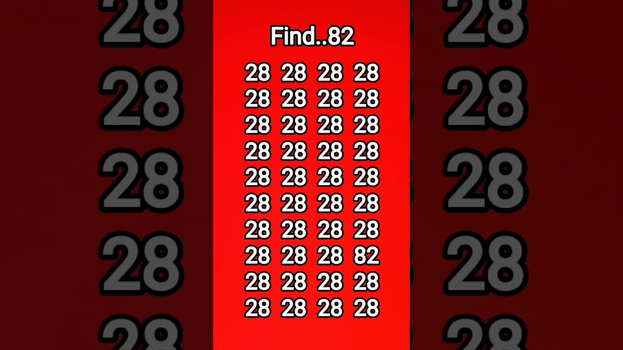 Find The Number 82 Quiz