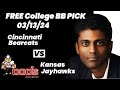 College Basketball Pick - Cincinnati vs Kansas Prediction, 3/13/2024 Best Bets, Odds & Betting Tips