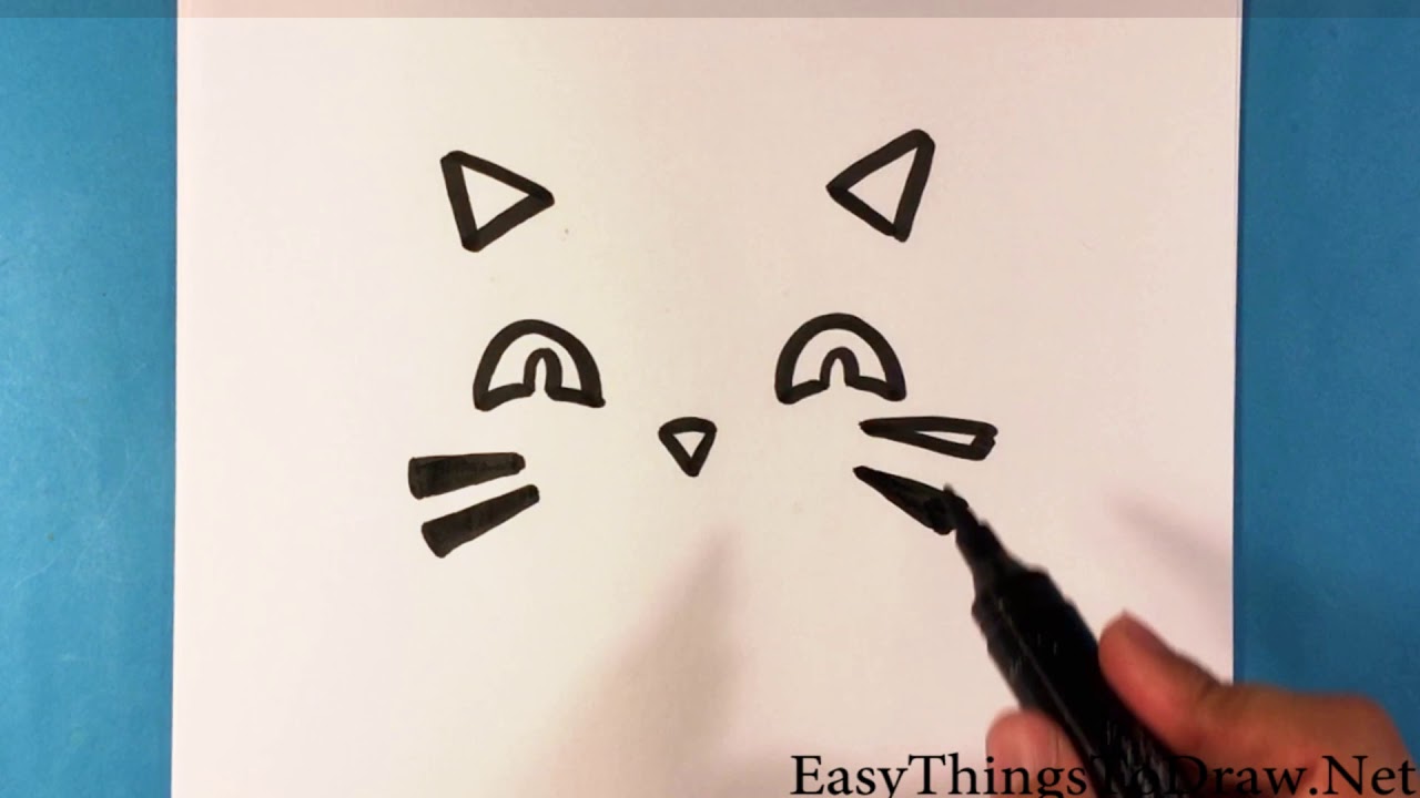 how to draw a cat face for halloween