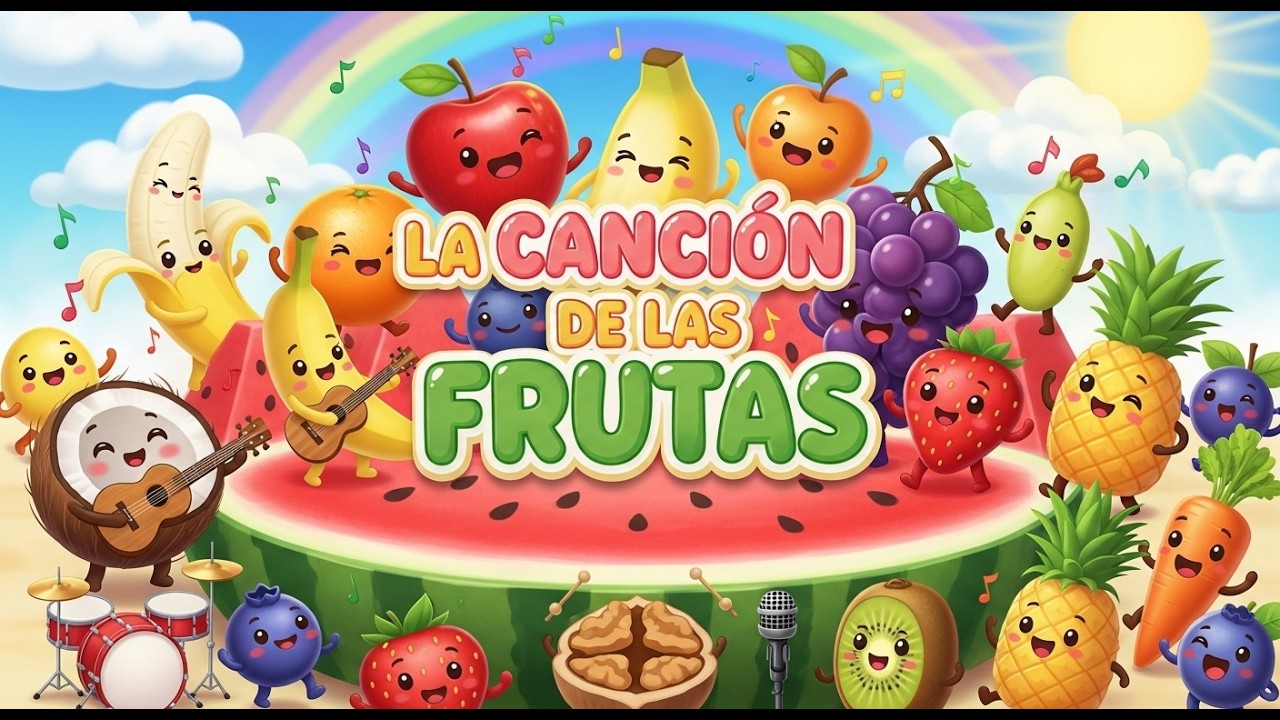“¡La Fiesta Súper Tierna de las Frutitas Arcoíris! 🌈🍎🍊 Canción Infantil Feliz 💖✨”