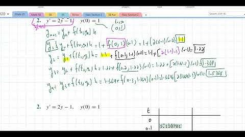Math 55 Section 2.7 Numerical Approximation Euler