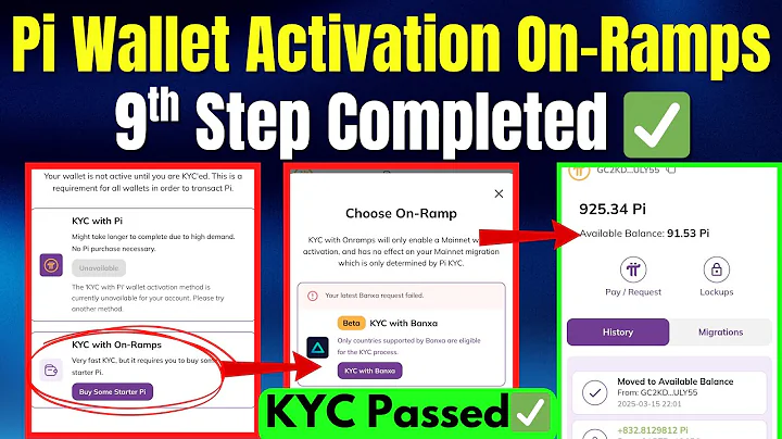 Pi KYC with On Ramps | New Option Wallet Activation | New Update | 9th Step Migration problem Solved